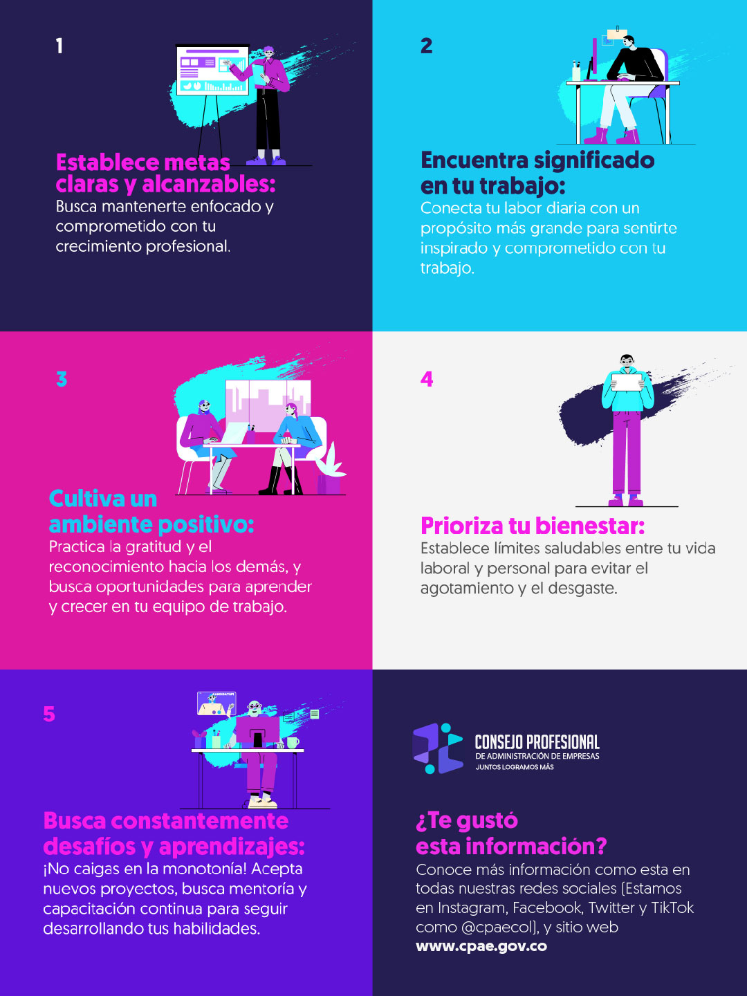 Infografía puntos para motivarte en el trabajo