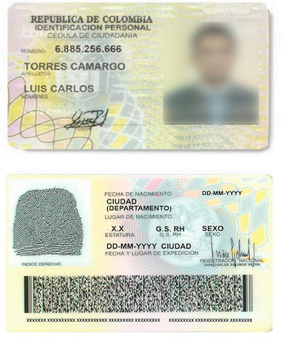 imagen de una cédula escaneada por ambas caras